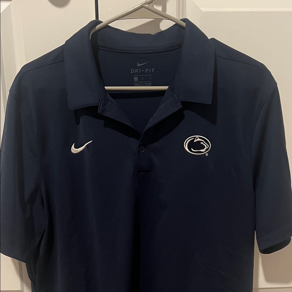 Nike Men's Penn State Navy Blue Polo Shirt L